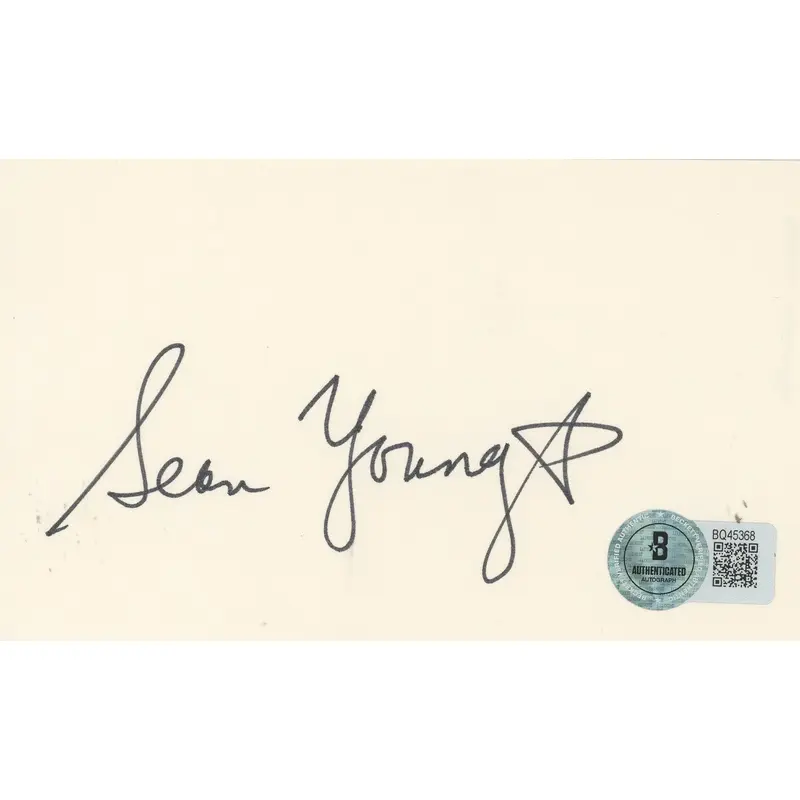 Sean Young Blade Runner Authentic Signed 3x5 Index Card BAS #BQ45368