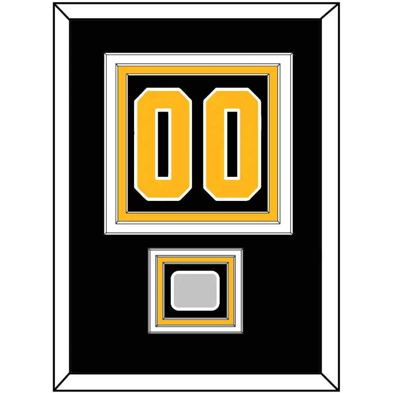 Pittsburgh Number (Back) & Stanley Cup Finals Patch - Road Black (1988-1992) - Triple Mat 2