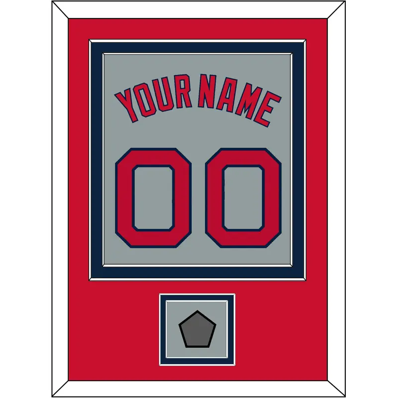 Boston Name, Number & World Series Jersey Patch - Road Gray - Double Mat 3