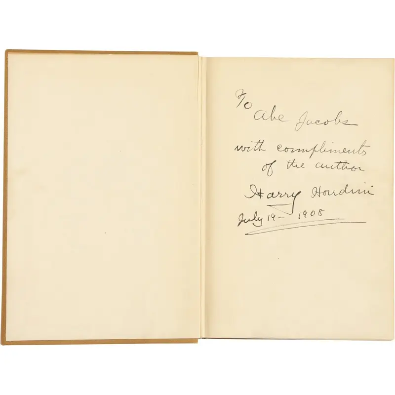 Harry Houdini Signed 1908 "The Unmasking of Robert-Houdin" Signed PSA DNA COA