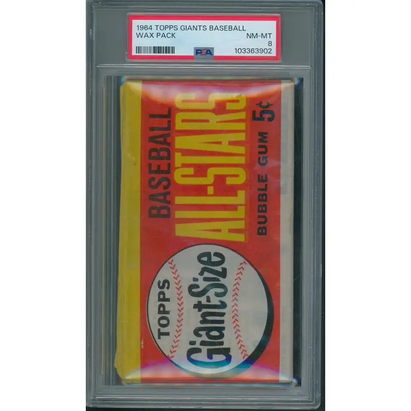 1964 Topps Giants Baseball Unopened Wax Pack PSA 8 *3902