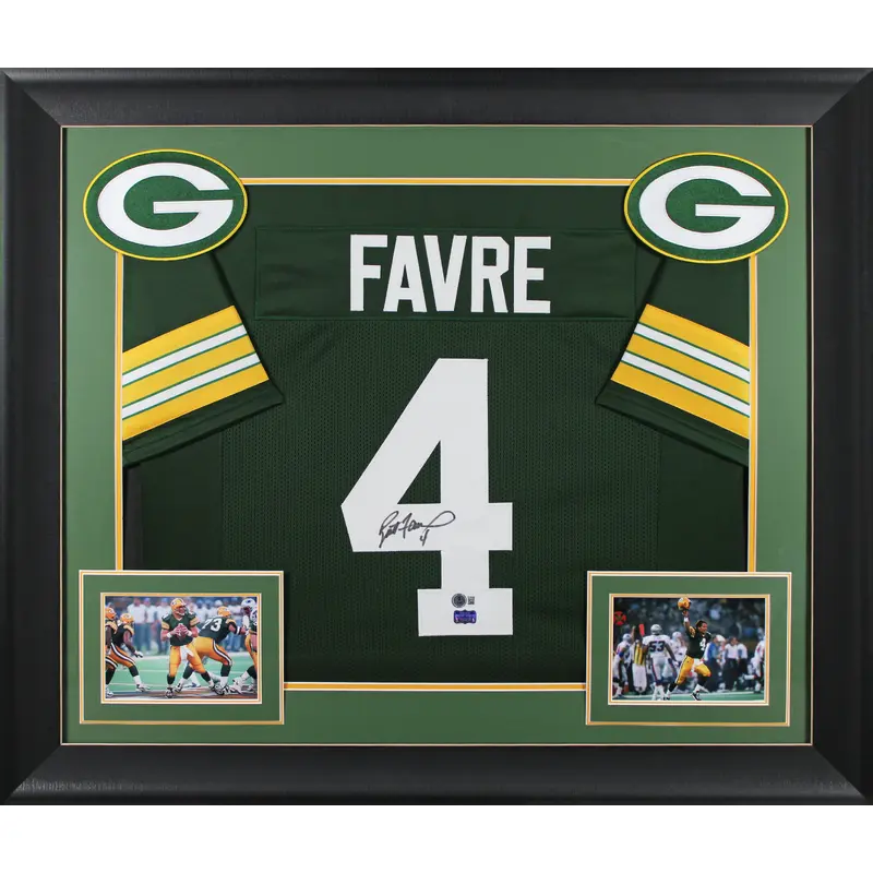 Brett Favre Authentic Signed Green Pro Style Framed Jersey BAS Witnessed