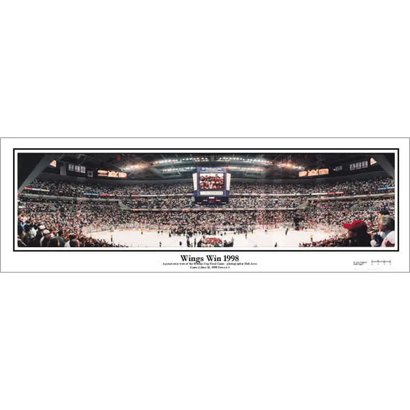 Detroit Red Wings "Wings Win 1998" Stanley Cup Panorama Poster - Everlasting Images