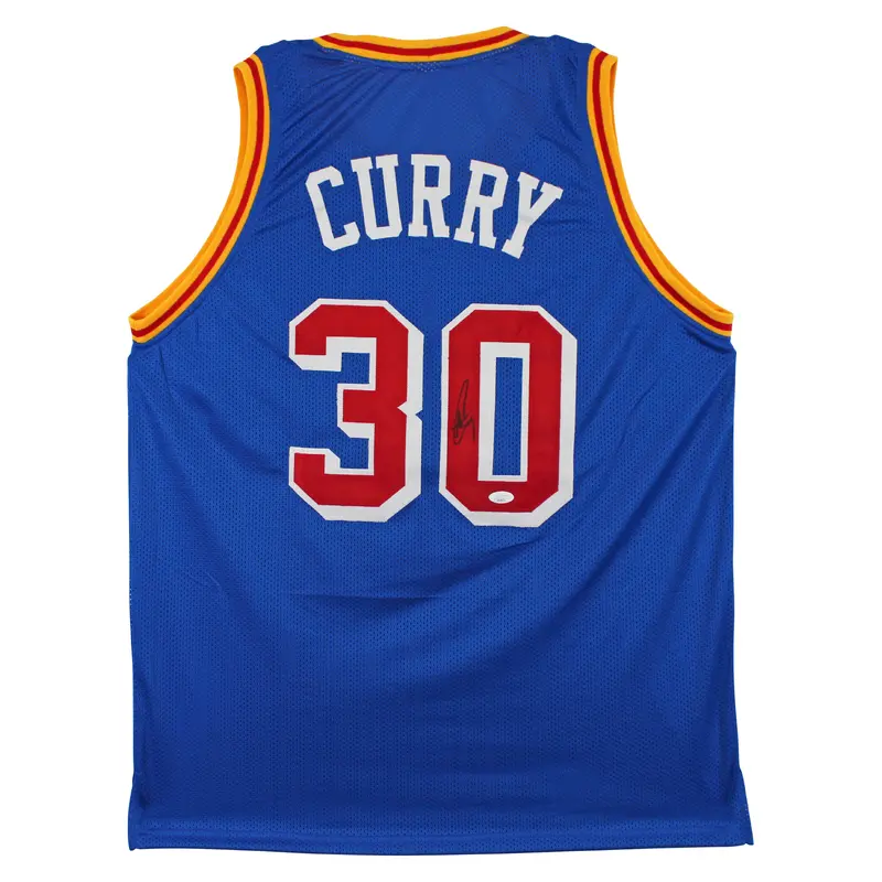 Stephen Curry Authentic Signed Blue Pro Style Jersey w/ Red #'s Autographed JSA