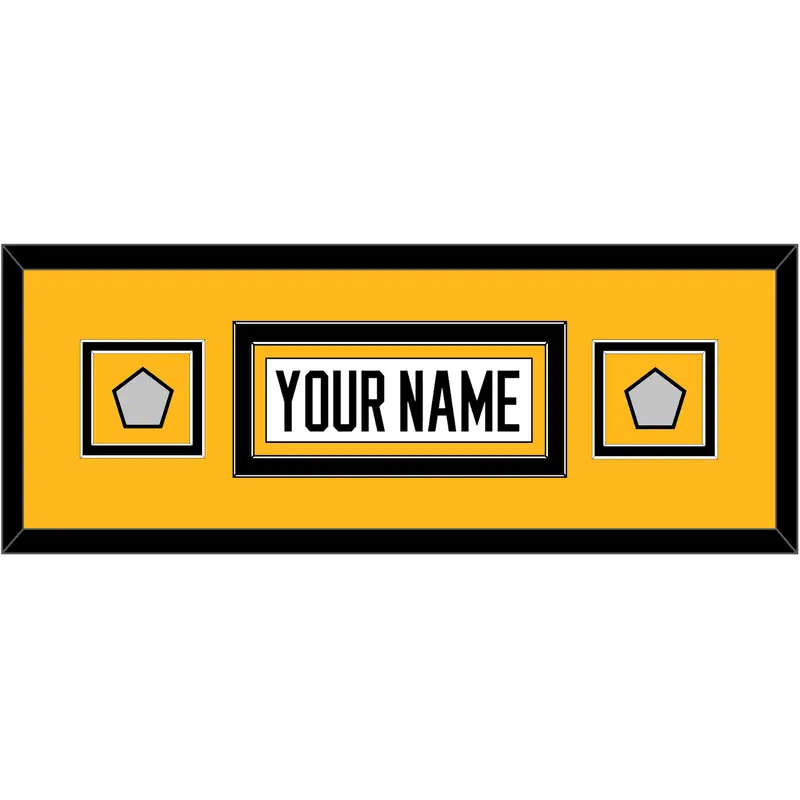 Pittsburgh Nameplate & 2 Stanley Cup Finals Patches - Home White (1988-1992) - Double Mat 7