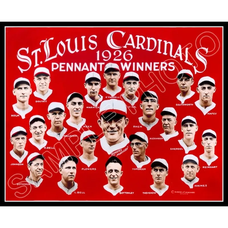 1926 St. Louis Cardinals Colorized 11X14 Photo - Hornsby Alexander - 1492