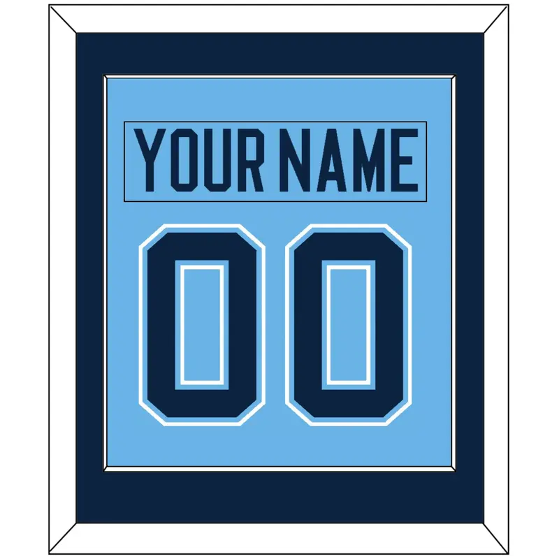 Maine Nameplate & Number (Back) Combined - Alternate Light Blue (2007-2008) - Single Mat 2