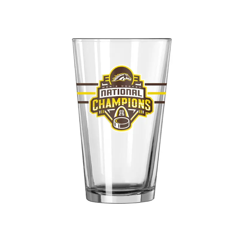 Western Michigan 2025 Mens Hockey Champions 16oz Pint Glass