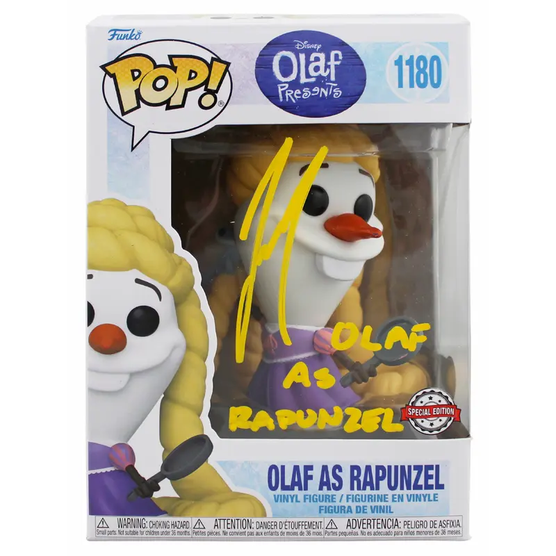 Josh Gad Frozen "Olaf as Rapunzel" Signed #1180  Funko Pop Vinyl Figure BAS 1