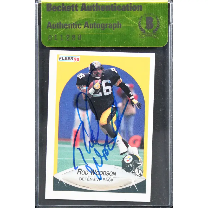 Steelers Rod Woodson Authentic Signed 1990 Fleer #152 Card BAS #11288