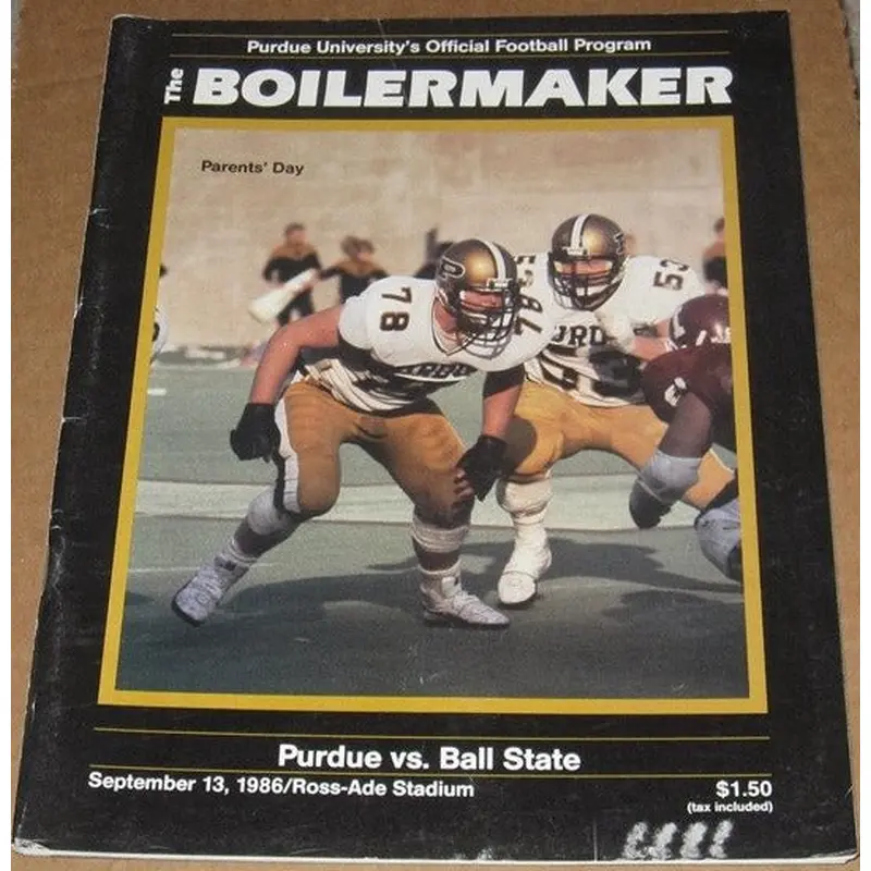 1986 PURDUE VS BALL STATE FOOTBALL PROGRAM