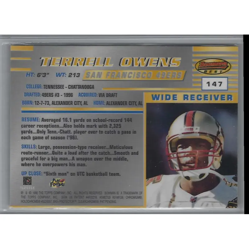 1996 Bowman's Best Terrell Owens #147 Rookie