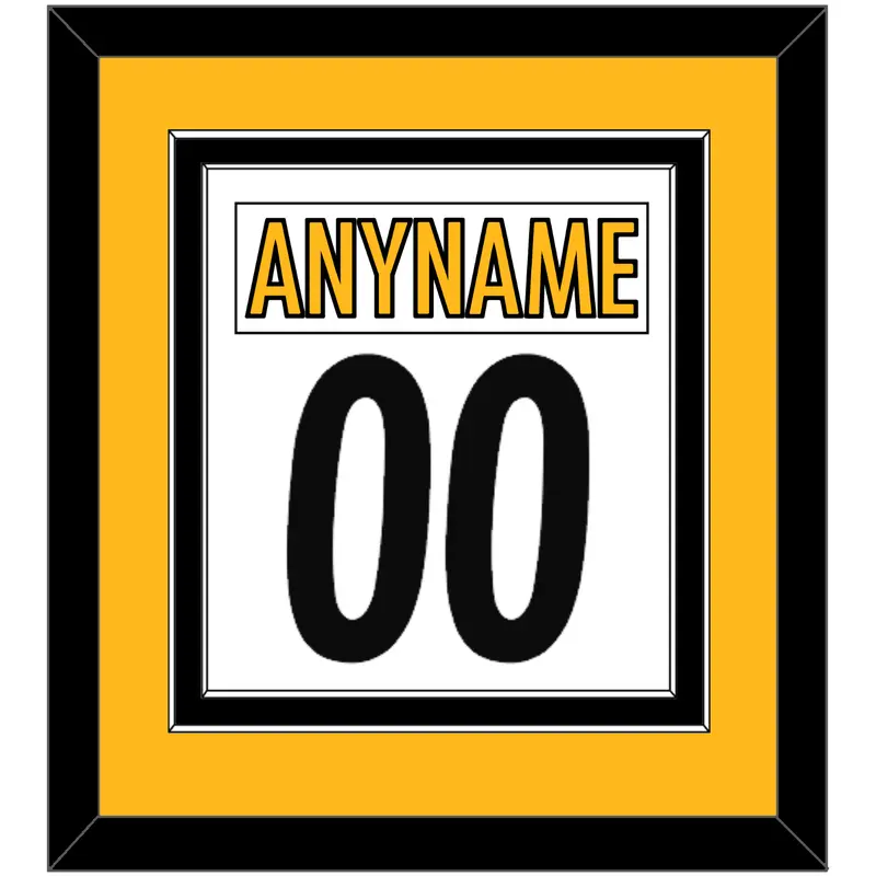 Pittsburgh Nameplate & Number (Back) Combined - Road White - Double Mat 4