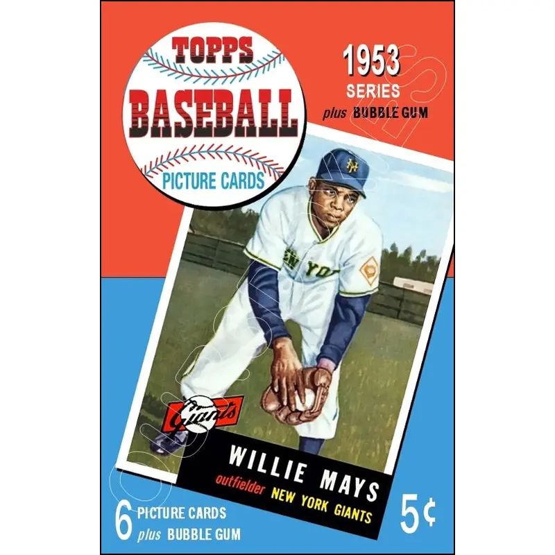 Willie Mays 1953 Topps Baseball Cards Store Counter Standup Sign - Giants - 1512