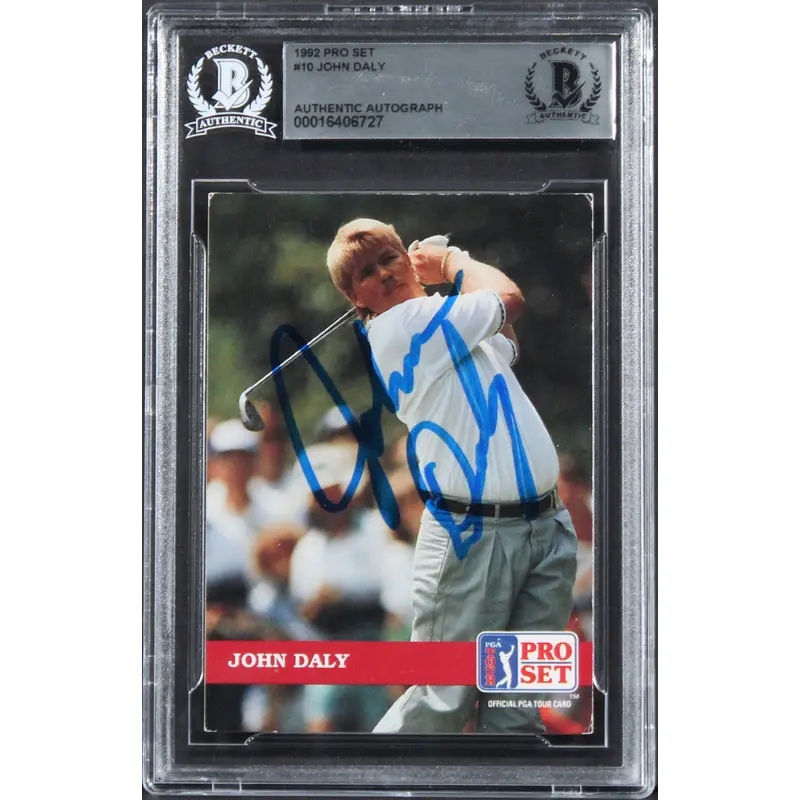 John Daly Authentic Signed 1992 Pro Set #10 Card Autographed BAS Slabbed