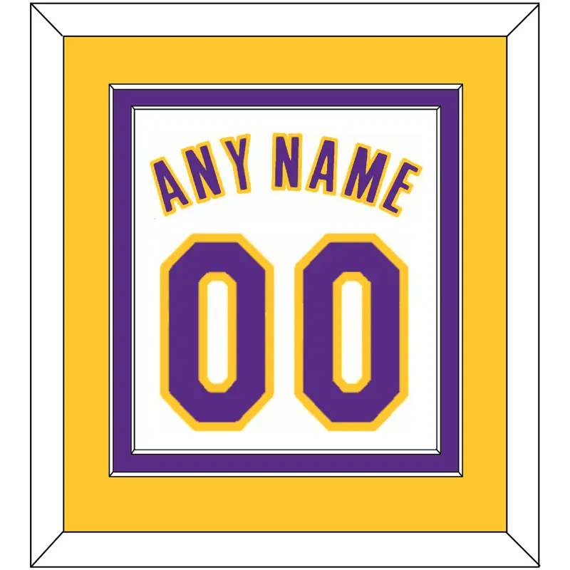 Los Angeles Name & Number - Home White (2002-2018) - Double Mat 4