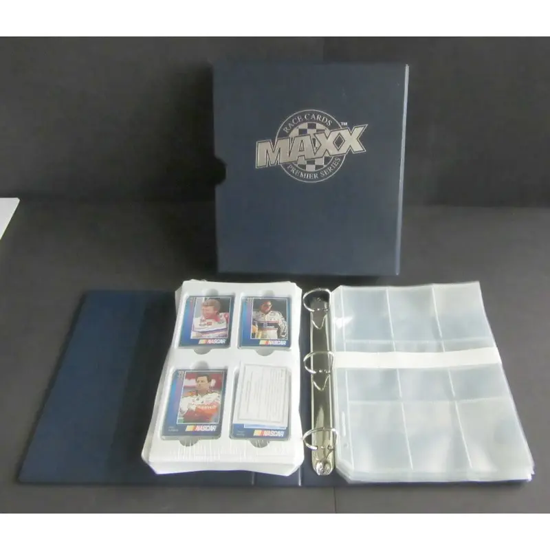 1993 Maxx Premier Plus Racing Race Cards Factory Set (w/ Blue Binder)