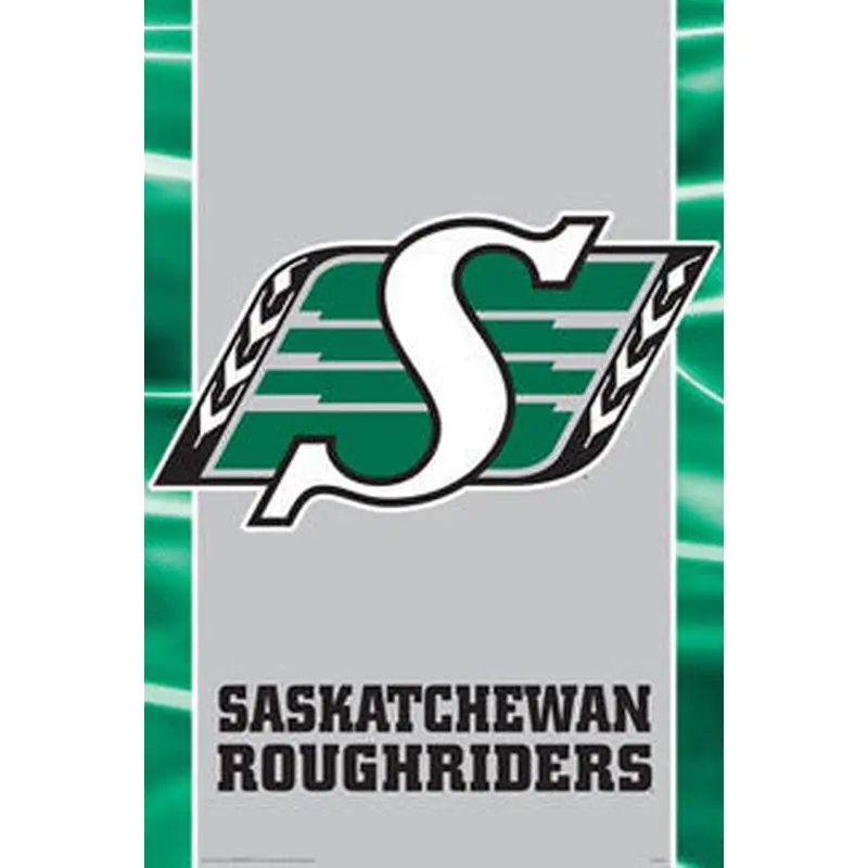 CFL Saskatchewan Roughriders Official Logo Poster - Aquarius