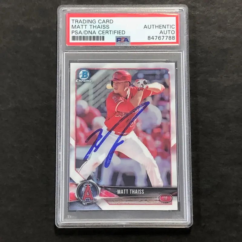 2018 Bowman Chrome Prospects #BCP61 Matt Thaiss Signed Card PSA Slabbed Auto Angels