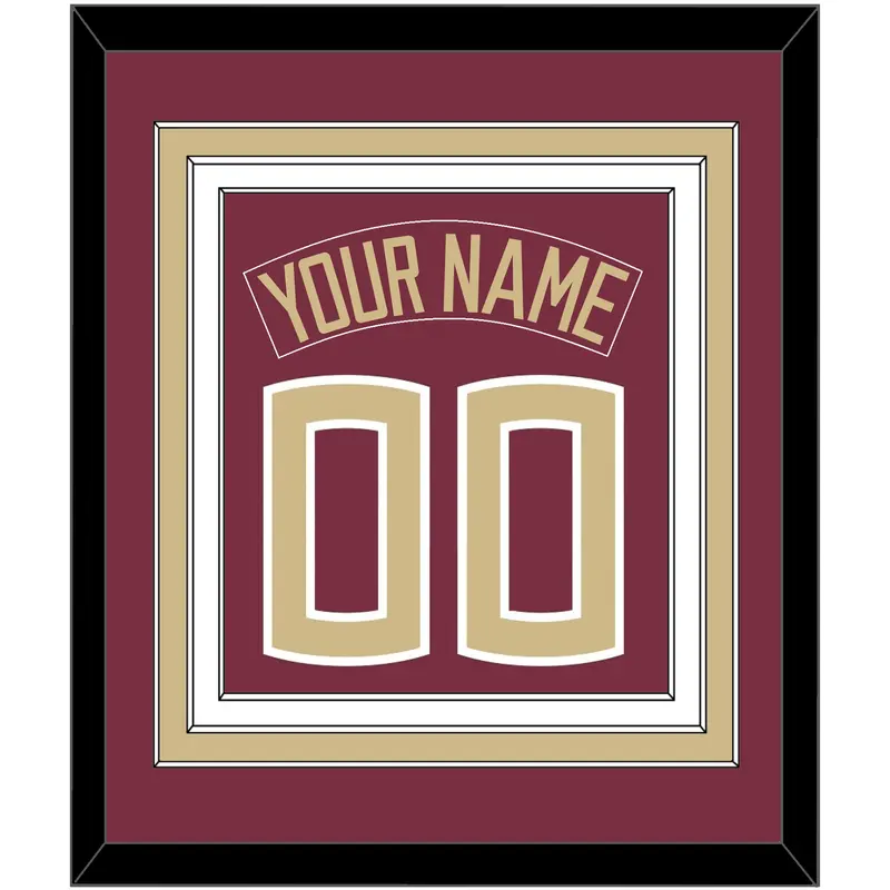 Florida State Baseball Nameplate & Number (Back) Combined - Alternate Garnet - Triple Mat 2