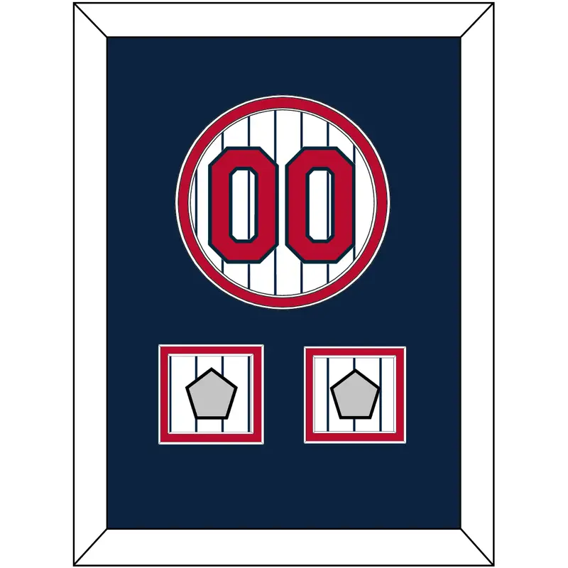 Minnesota Number & 2 World Series Patches - Home White Pinstripes (1987-2009) - Double Mat 2