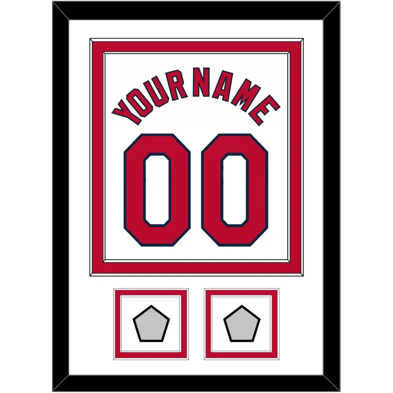 St. Louis Name, Number & 2 World Series Jersey Patches - Home White (2006-2012) - Double Mat 1