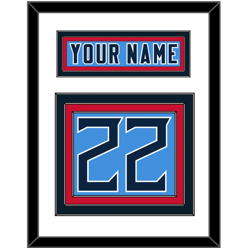 Tennessee Nameplate & Number (Back) - Alternate Light Blue - Triple Mat 2