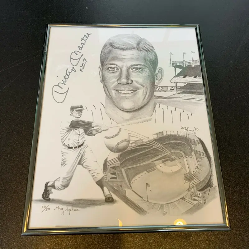 Mickey Mantle NO. 7 Signed Framed 11x14 Photo PSA DNA Graded Gem Mint 10
