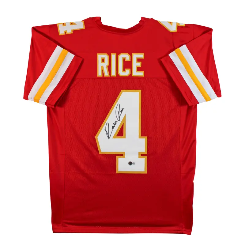 Rashee Rice Authentic Signed Red Pro Style Jersey Autographed BAS