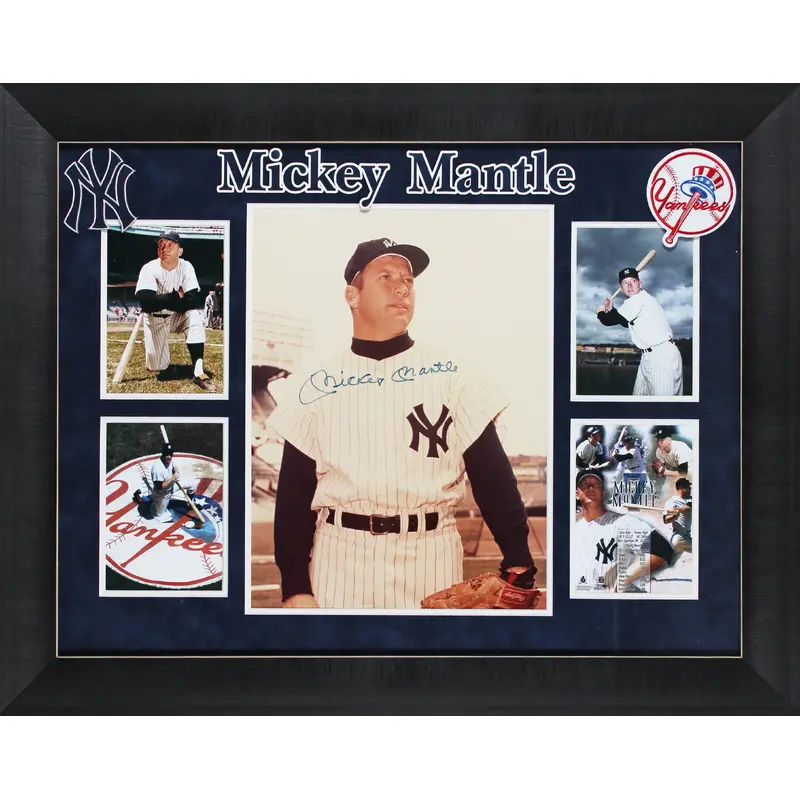 Yankees Mickey Mantle Authentic Signed Framed 13x16 Photo BAS #AB76869