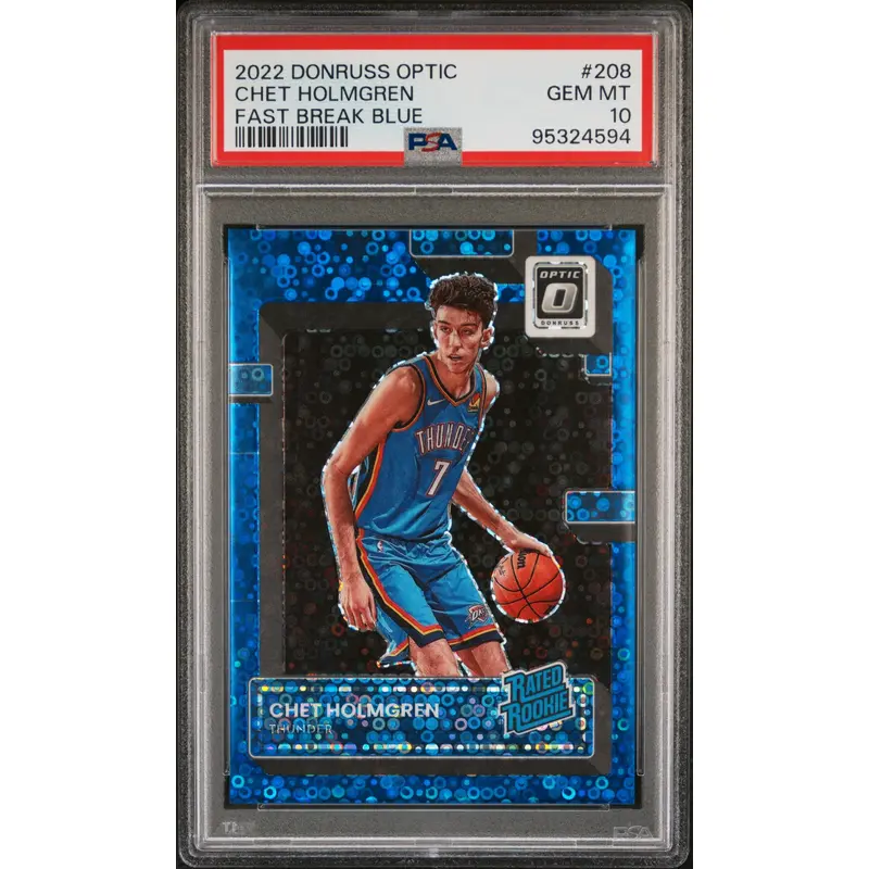 Chet Holmgren 2022 Donruss Optic #208 Fast Break Blue #36/49 PSA 10 Gem Mint