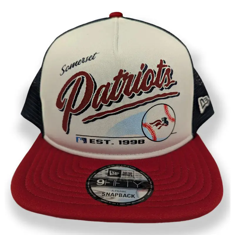 Somerset Patriots New Era Adult 9Fifty Retro Script Snap Back Cap