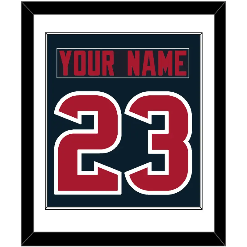 Houston Nameplate & Number (Back) Combined - Alternate Blue (2017-2023) - Single Mat 1