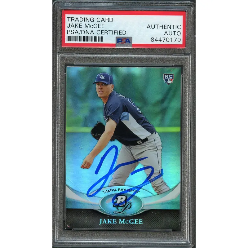 2011 BOWMAN PLATINUM #27 Jake McGee Signed Card PSA Slabbed AUTO Rays