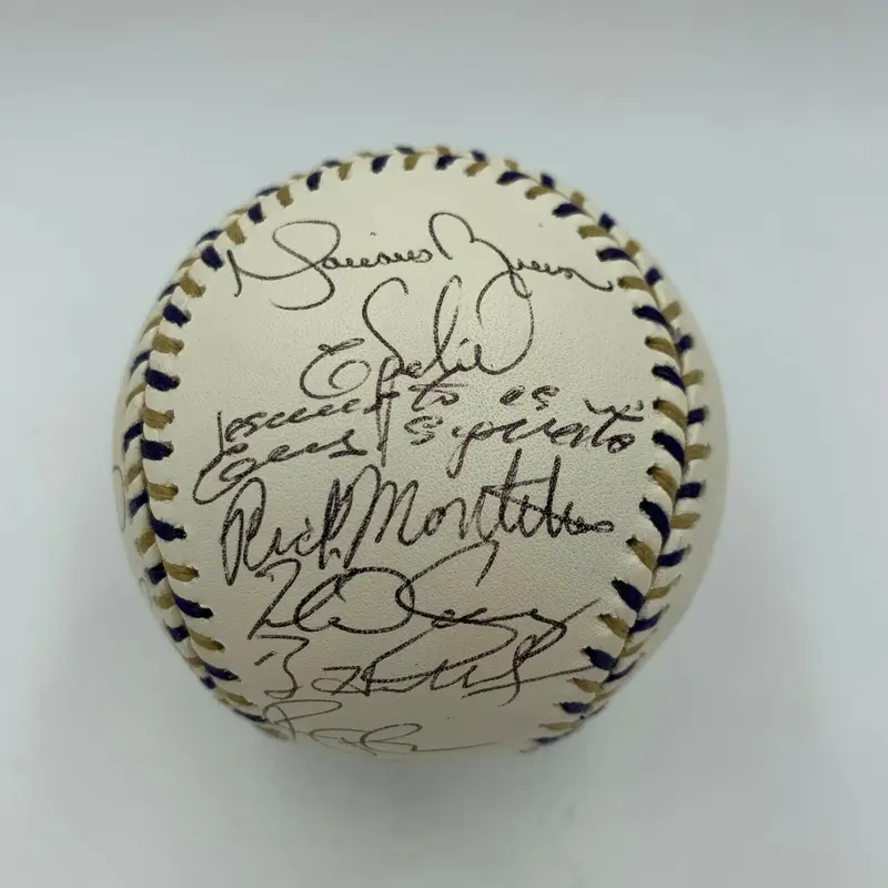 Derek Jeter Mariano Rivera 2002 All Star Game Team Signed Baseball JSA COA