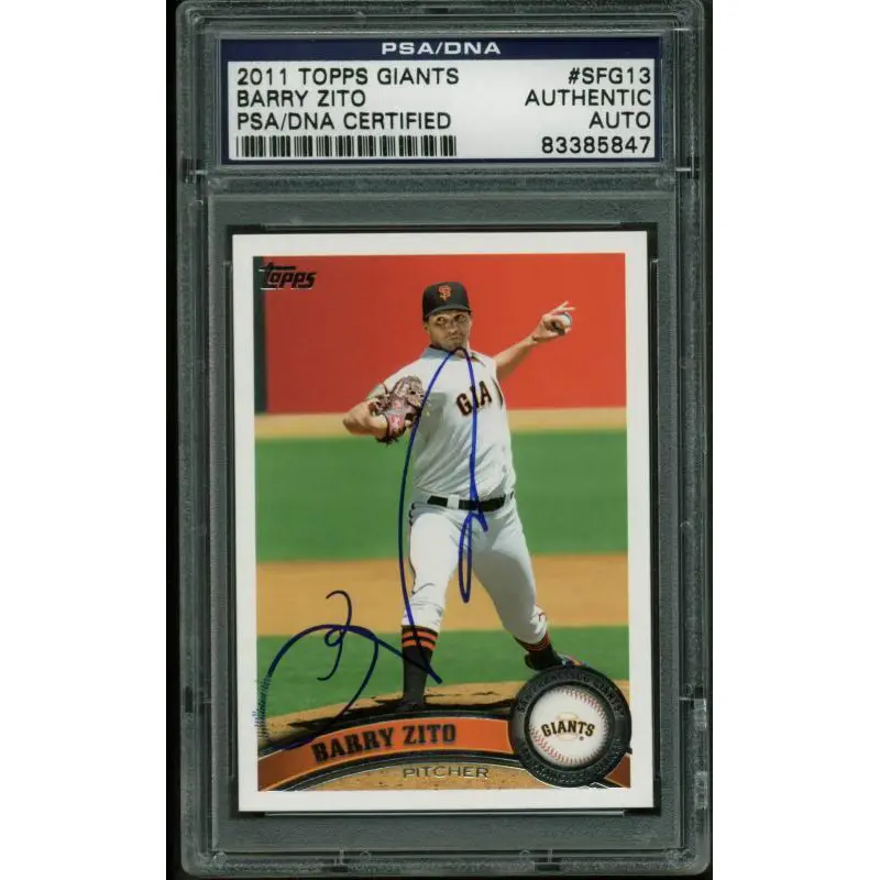 Giants Barry Zito Authentic Signed Card 2011 Topps Giants #Sfg13 PSA/DNA Slabbed