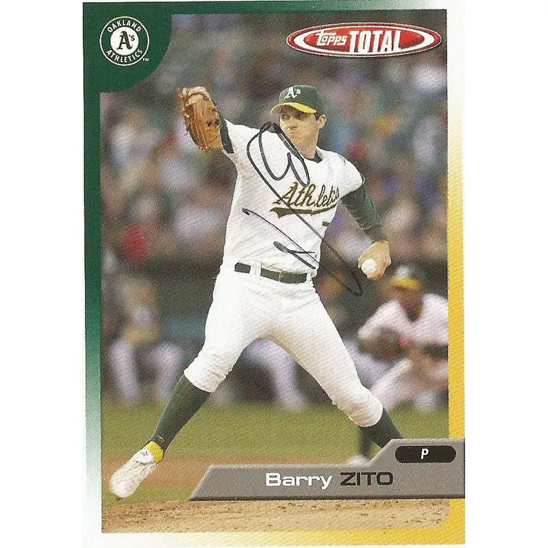 Athletics Barry Zito Authentic Signed Card 2005 Topps Total #530 w/ COA