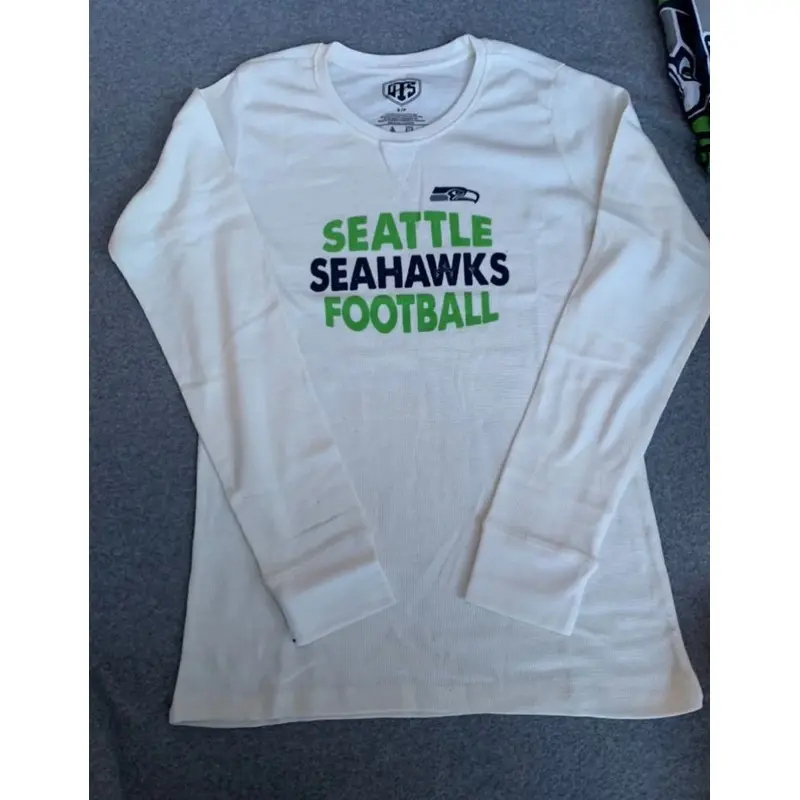 Men's Seahawks White Longsleeve Thermal