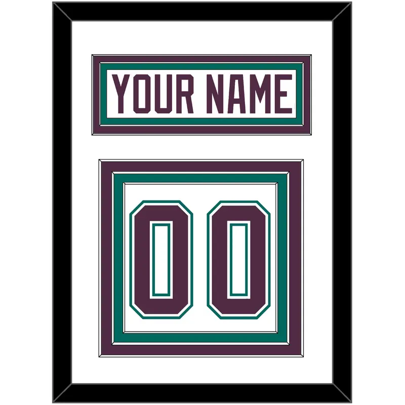 Anaheim Nameplate & Number (Back) - Home White (1993-2006) - Triple Mat 1