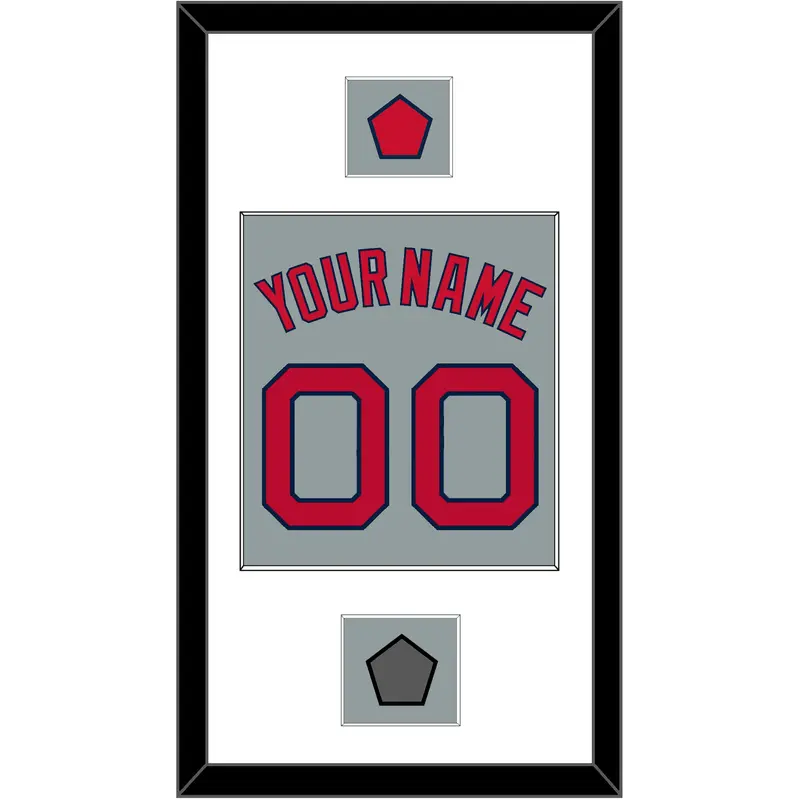 Boston Name, Number, Logo Patch & World Series Champions Patch - Road Gray - Single Mat 1