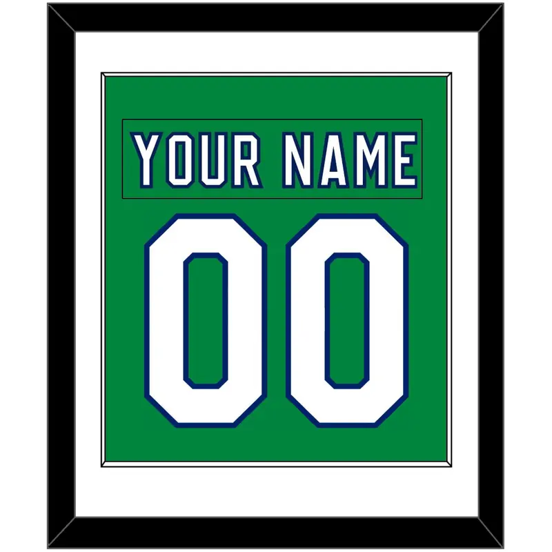 Carolina Nameplate & Number (Back) Combined - Heritage Green (2018-2023) - Single Mat 1