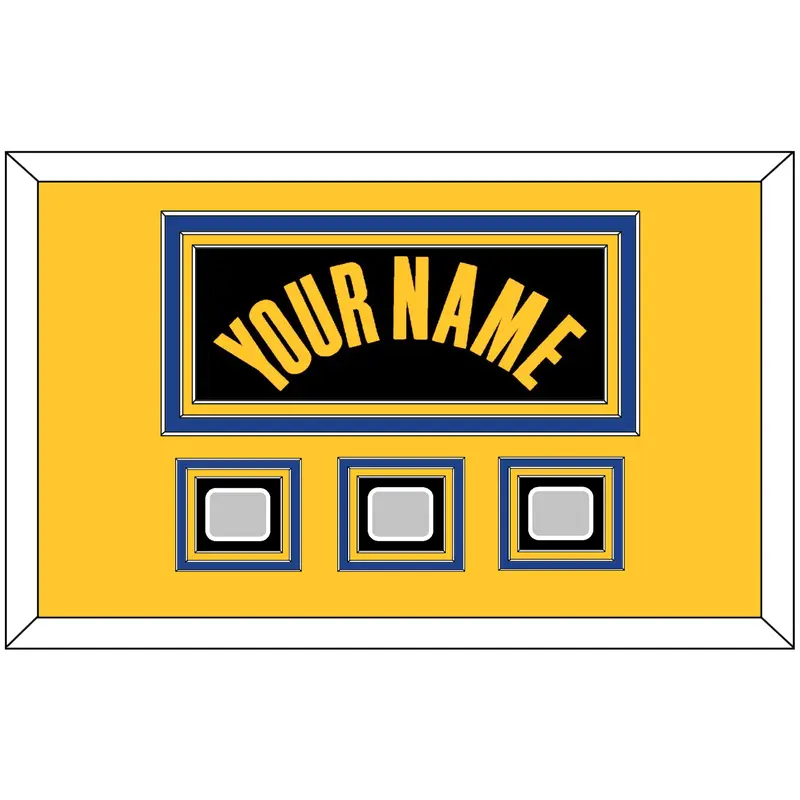 Golden State Name & 3 Finals Patches - Black City (2021-2022) - Triple Mat 4