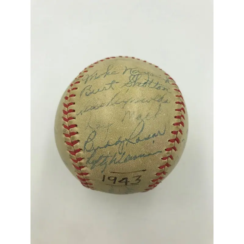 Rare 1943 Cleveland Indians Team Signed Autographed Baseball With JSA COA