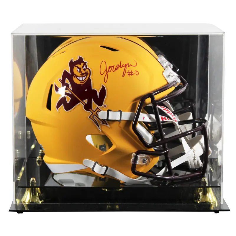 ASU Jordyn Tyson Signed Sparky F/S Speed Rep Helmet W/ Case w/ Maroon Sig BAS W