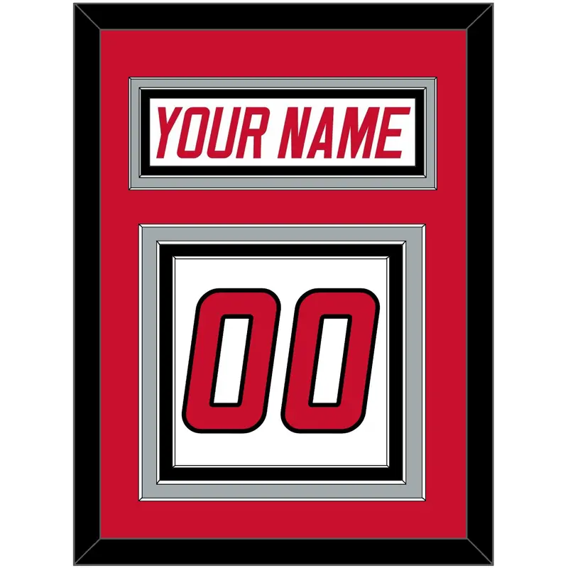 Carolina Nameplate & Number (Back) - Home White (1997-2000) - Triple Mat 2