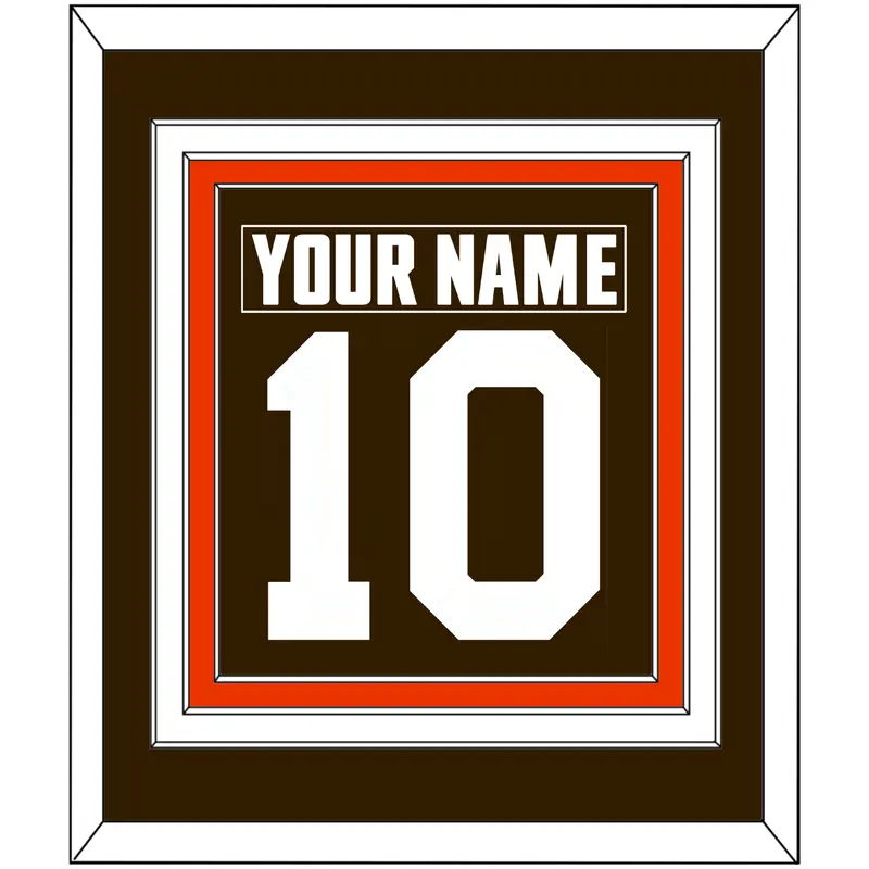 Cleveland Nameplate & Number (Back) Combined - Home Brown - Triple Mat 2