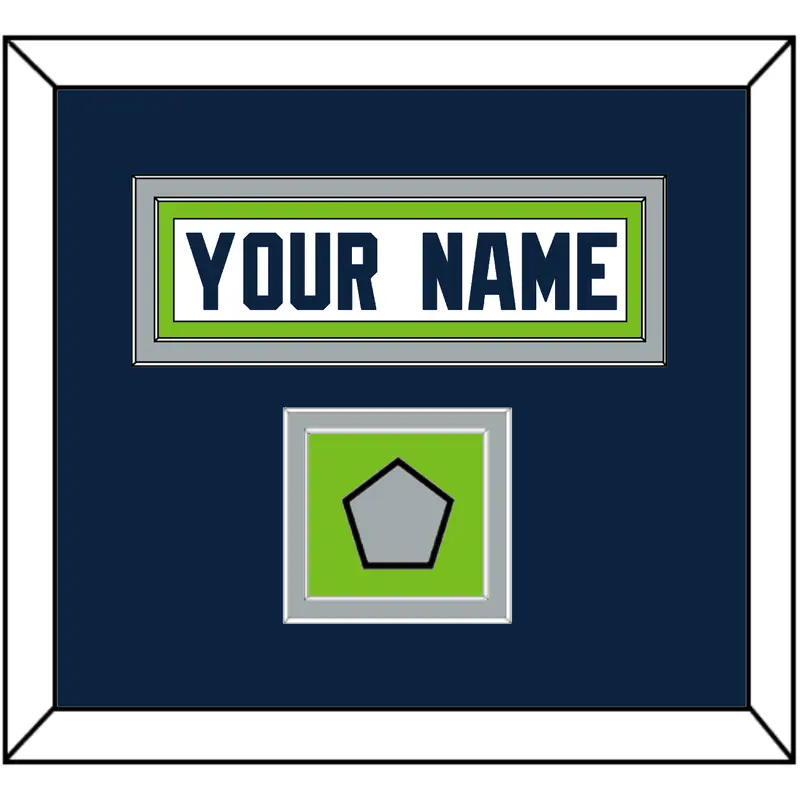 Seattle Nameplate & Super Bowl XLVIII Jersey Patch - Road White - Double Mat 3