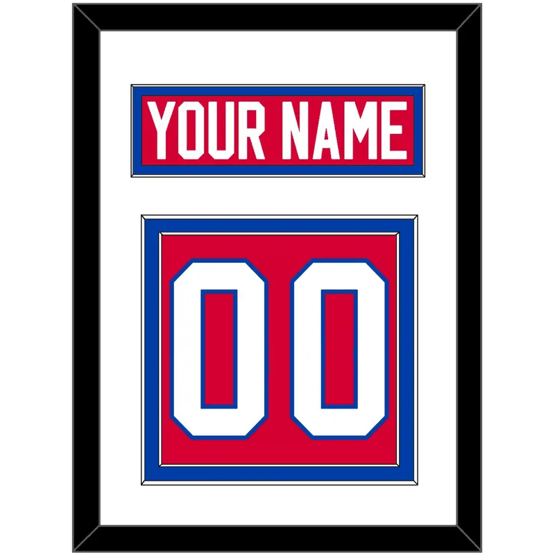Washington Nameplate & Number (Back) - Road Red (1979-1987) - Double Mat 1