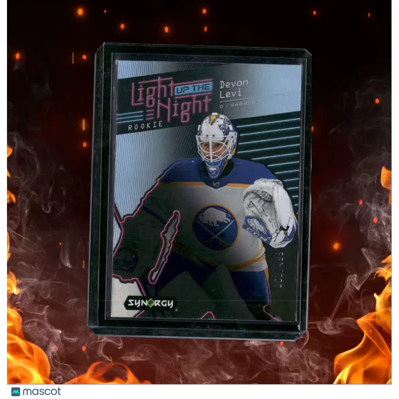 2023-24 Upper Deck Synergy Devon Levi Light Up the Night Blue Rookie 061/499