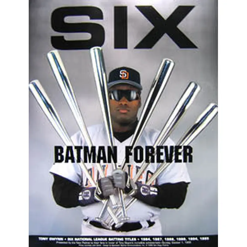 Tony Gwynn "Batman Forever" Six Batting Titles Commemorative Poster - San Diego Padres